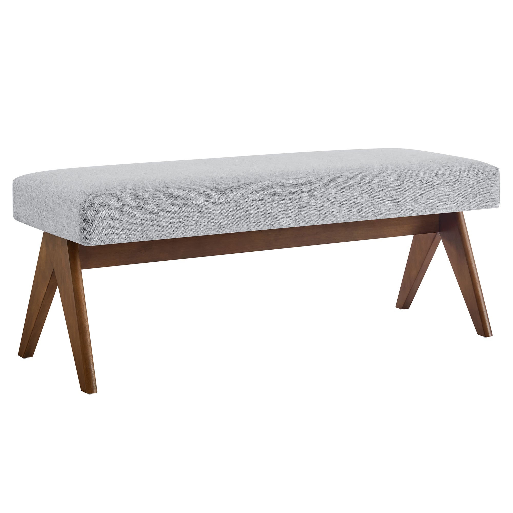 Lyra Upholstered Bench - Light Gray