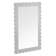 Emmeline Scalloped Rectangle Wall Mirror - Light Gray