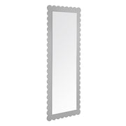 Emmeline Scalloped Rectangle Floor Mirror - Light Gray