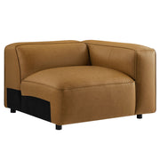 Auren Upholstered Vegan Leather Modular Right Armchair - Camel
