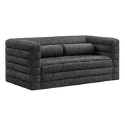 Relle Channel Tufted Boucle Upholstered Loveseat - Charcoal