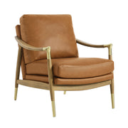 Langford Vegan Leather Accent Armchair - Tan Walnut