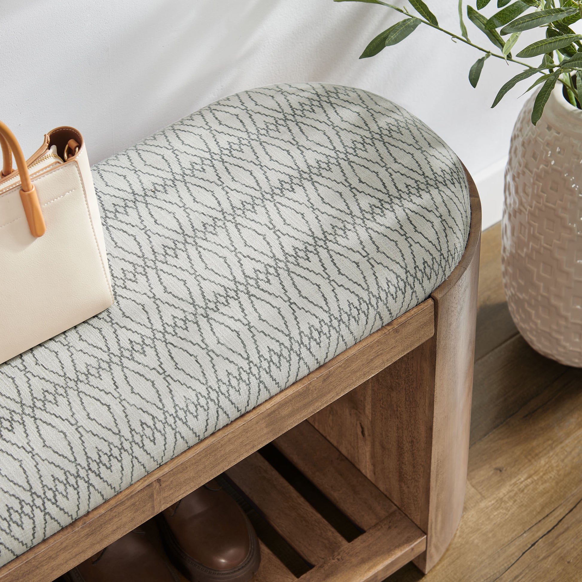 Ashby 45" Geometric Upholstered Bench