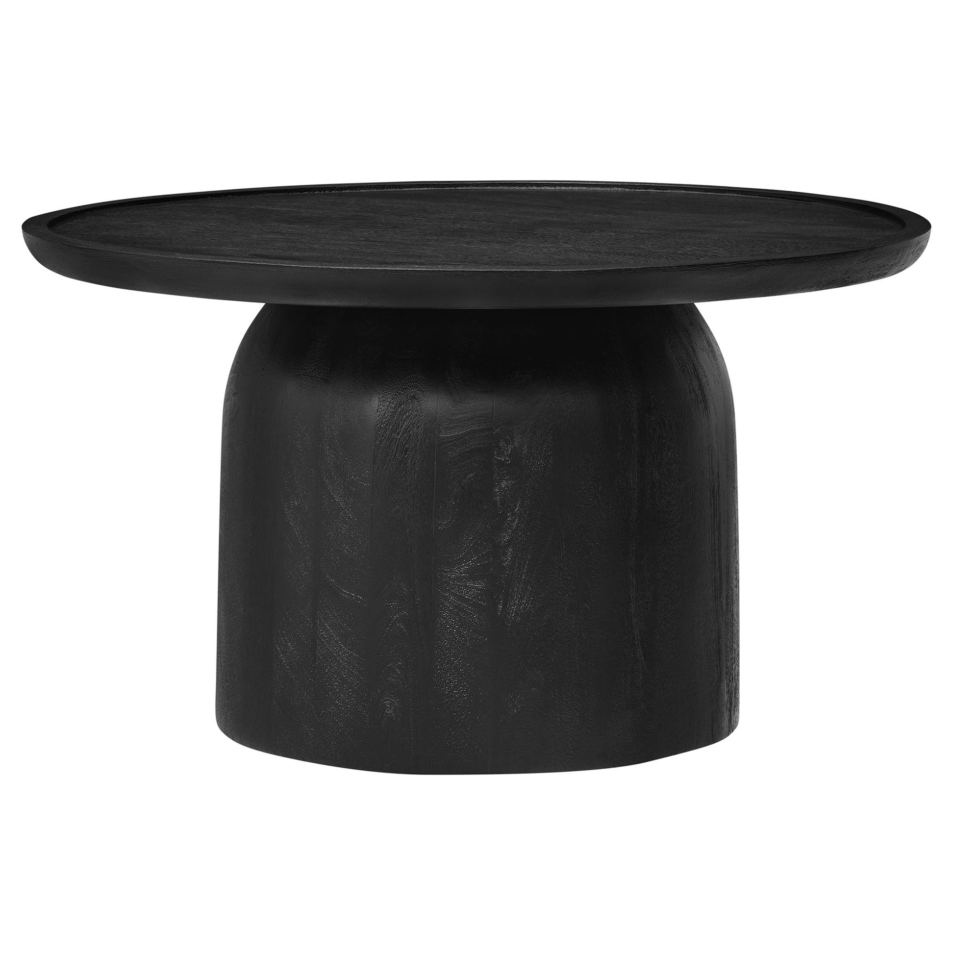 Holloway 30" Round Wood Coffee Table - Black