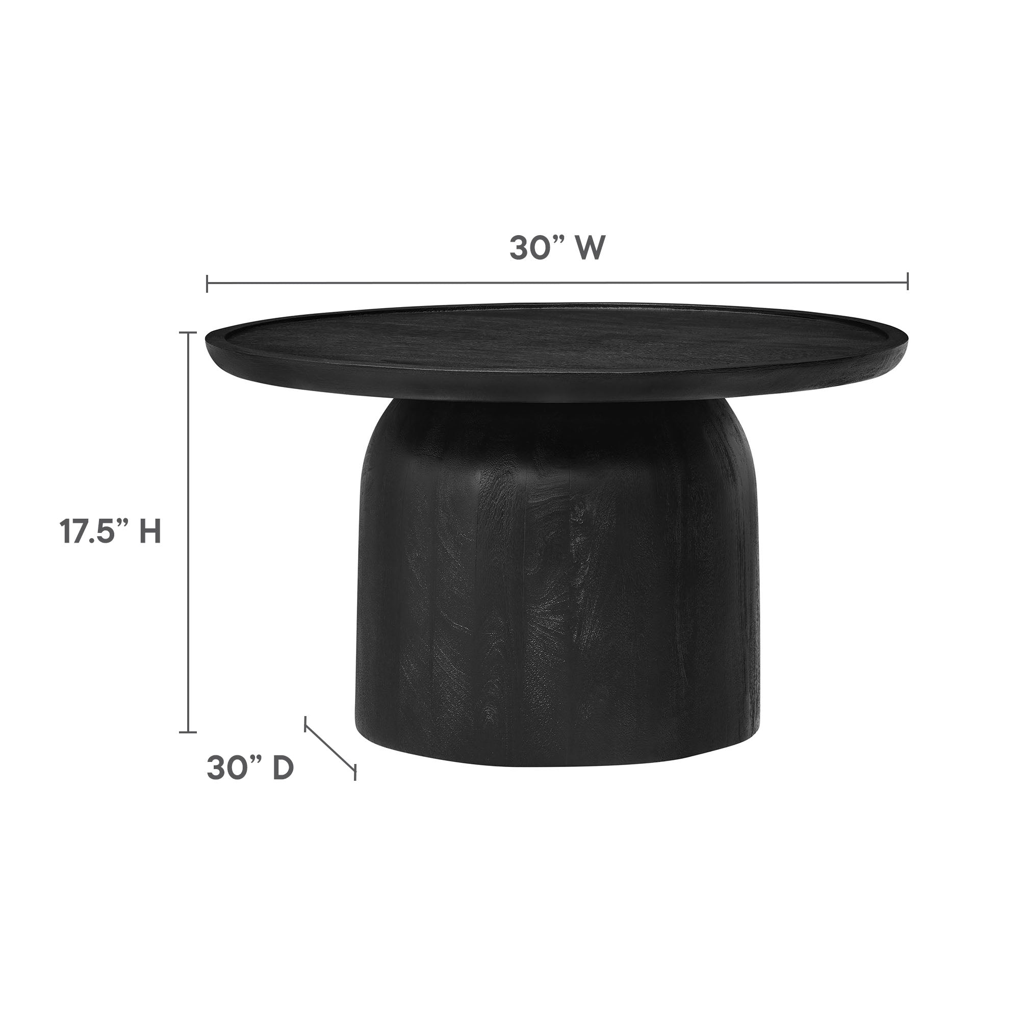 Holloway 30" Round Wood Coffee Table - Walnut