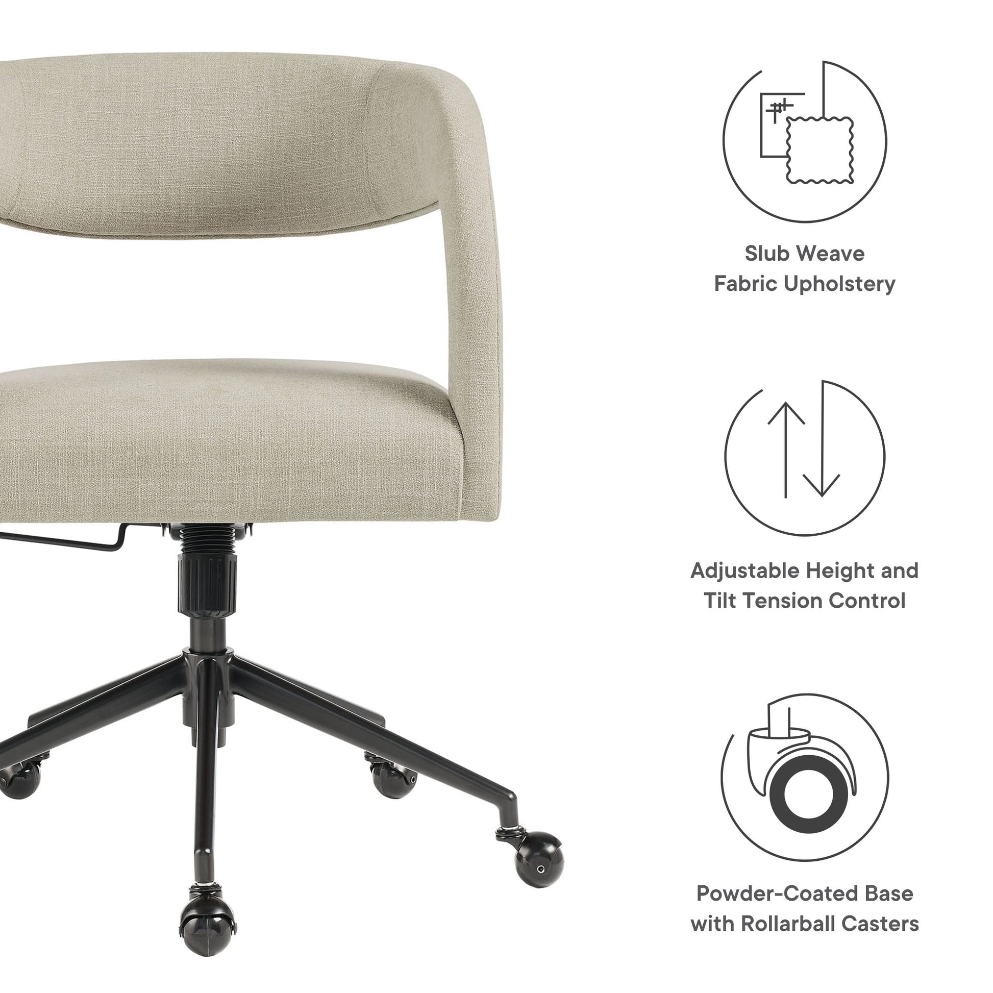 Pinnacle Upholstered Office Chair - Mocha