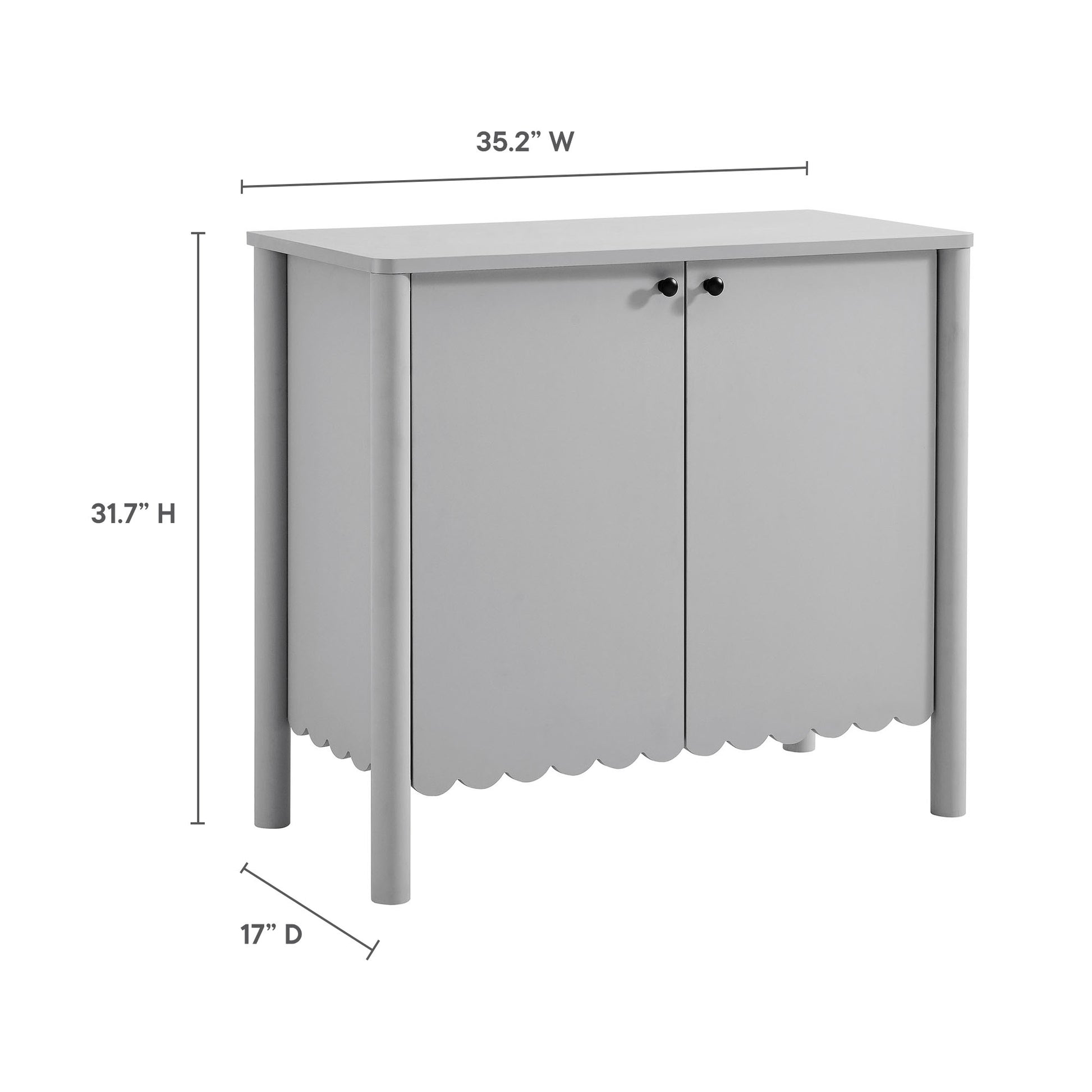 Emmeline 35" 2-Door Scalloped Sideboard Cabinet - White