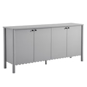 Emmeline 66" 4-Door Scalloped Sideboard Cabinet - Light Gray