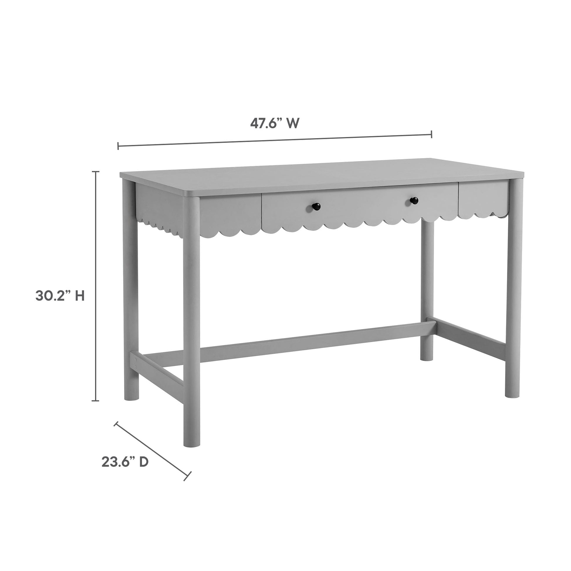 Emmeline 1-Drawer Scallop Writing Desk - Sage