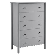 Emmeline Scalloped 5-Drawer Chest - Light Gray