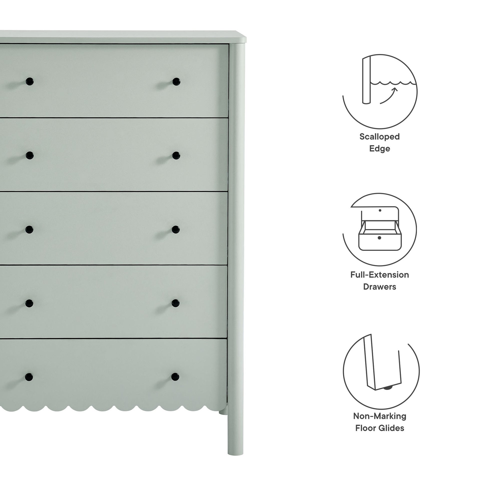 Emmeline Scalloped 5-Drawer Chest