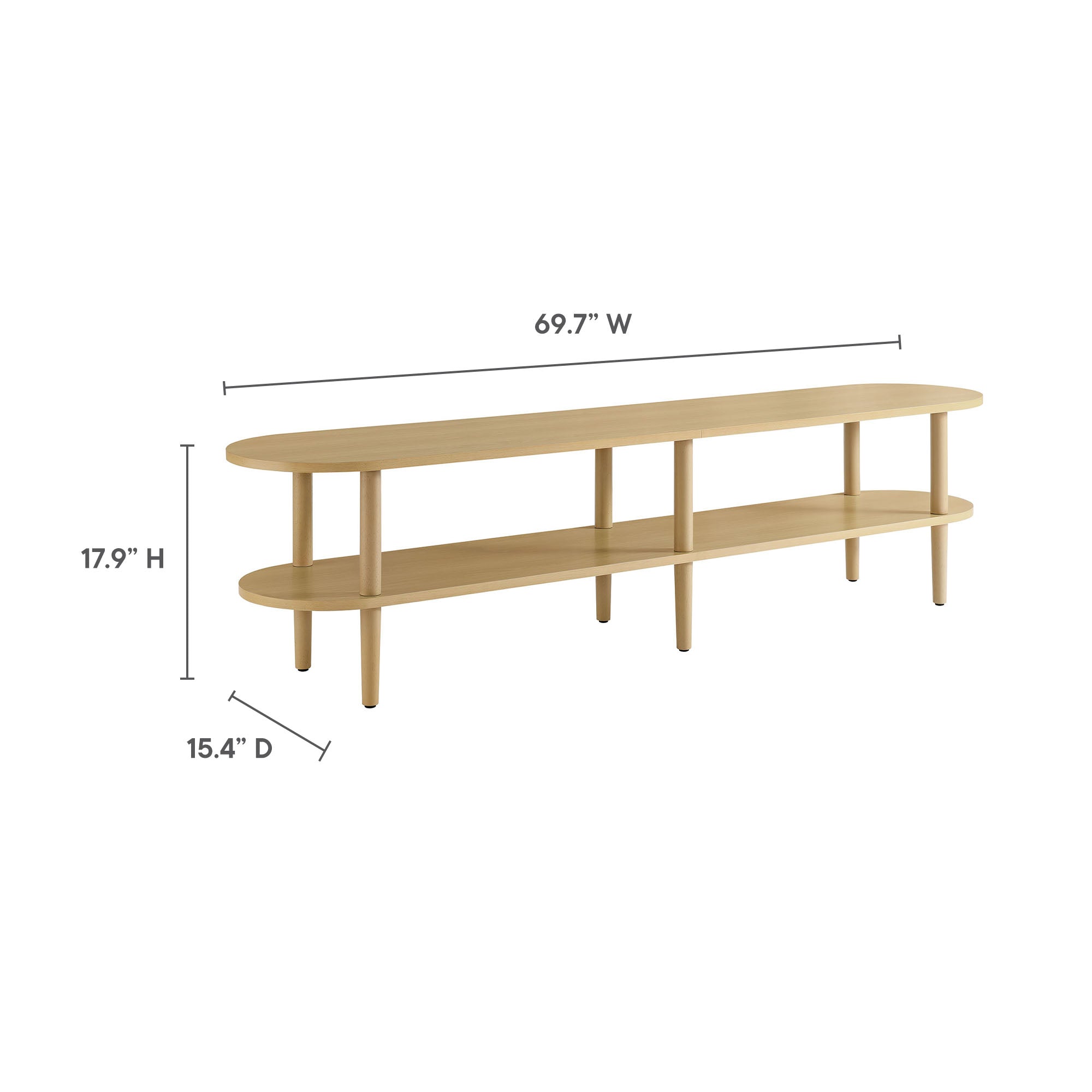 Torus Oval Wood TV Stand - Walnut