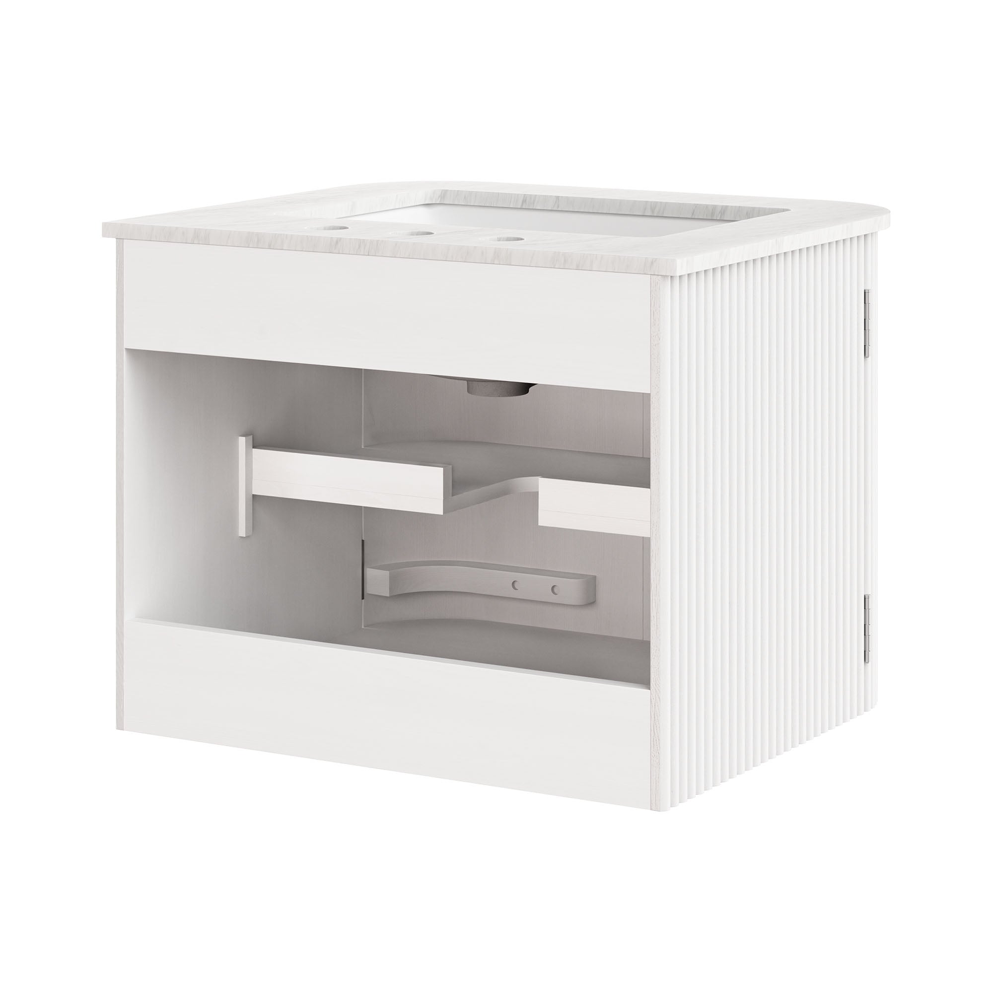 Zia Wall-Mount Bathroom Vanity with Marble Sink
