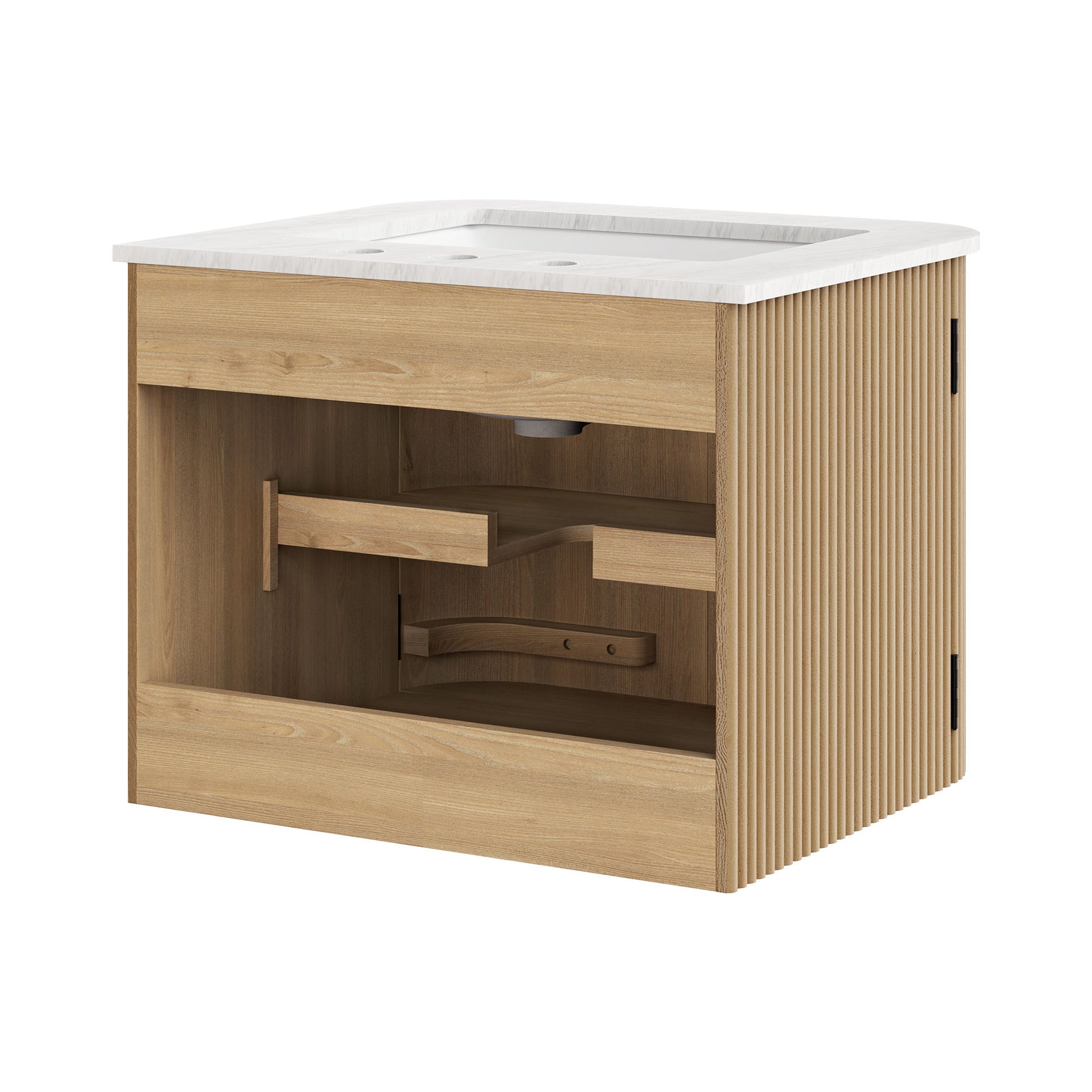 Zia Wall-Mount Bathroom Vanity with Marble Sink