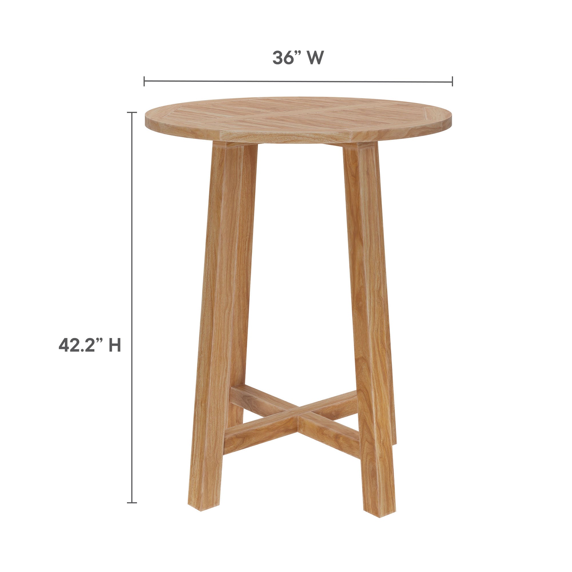Wellspring 3-Piece Outdoor Patio Teak Wood Bar Set - Light Gray Greige