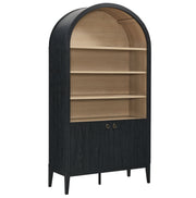 Nolan 74" Tall Arched Storage Display Cabinet Bookshelf - Black Oak