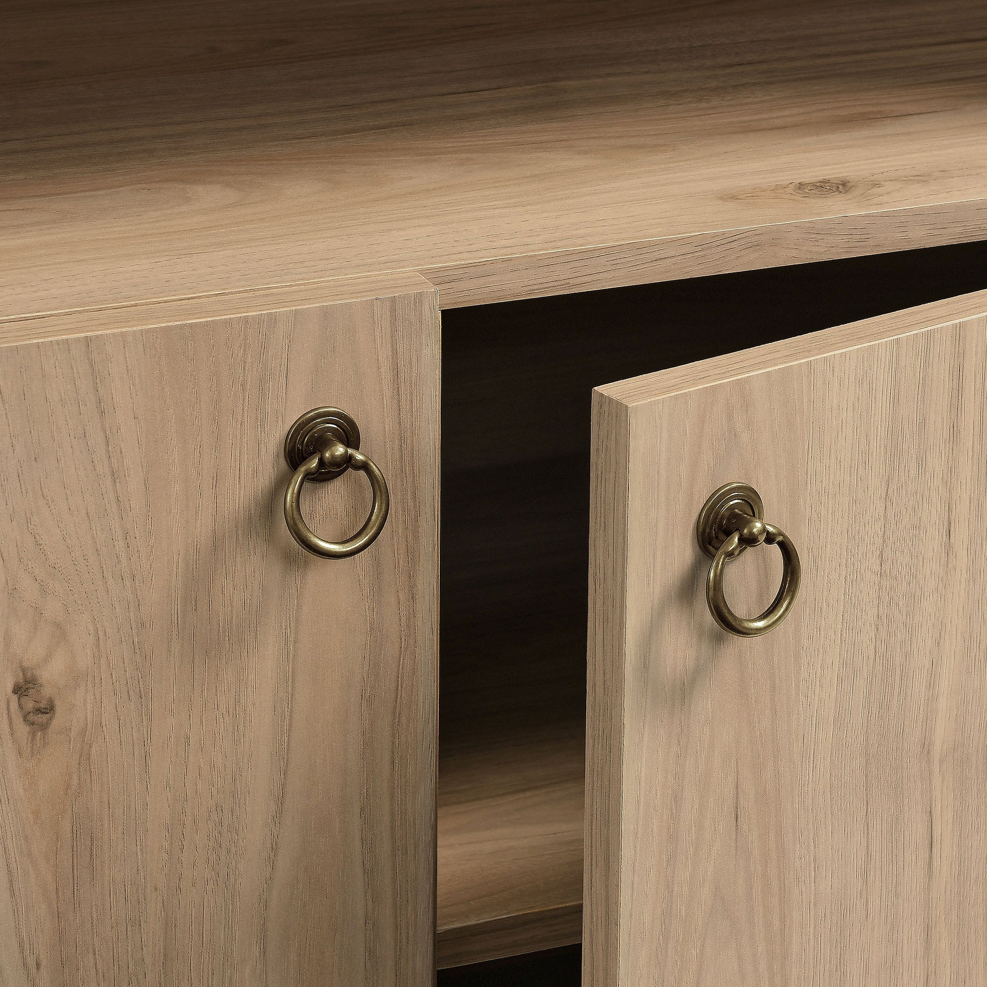 Nolan 74" Tall Arched Storage Display Cabinet Bookshelf