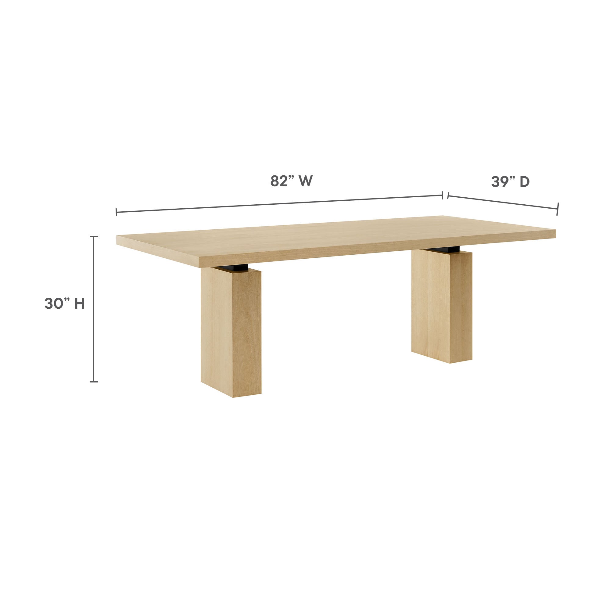 Piston 82" Rectangular Wood Dining Table