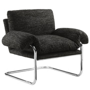 Ansel Boucle Fabric Accent Chair - Charcoal