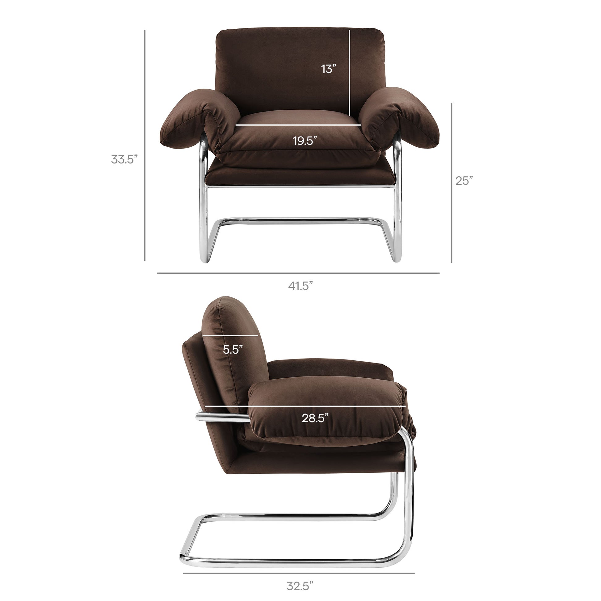 Ansel Performance Velvet Accent Chair - Mulberry