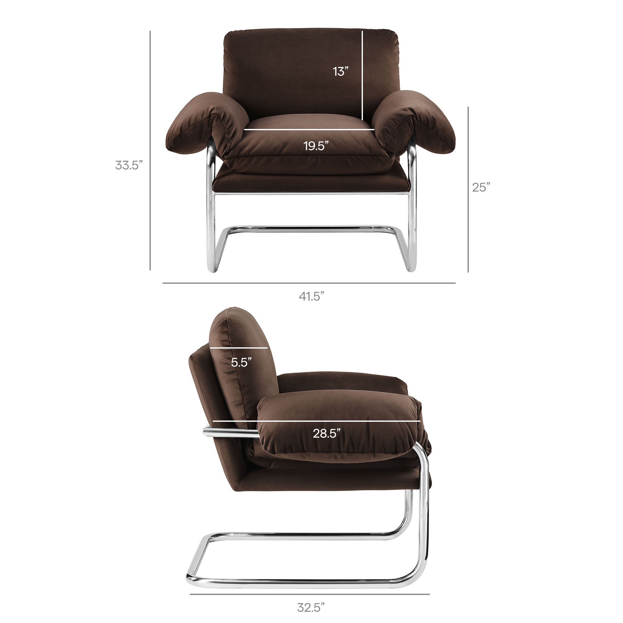 Ansel Performance Velvet Accent Chair - Mulberry
