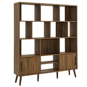 Transmit 59" Bookcase with Sliding Doors - Walnut