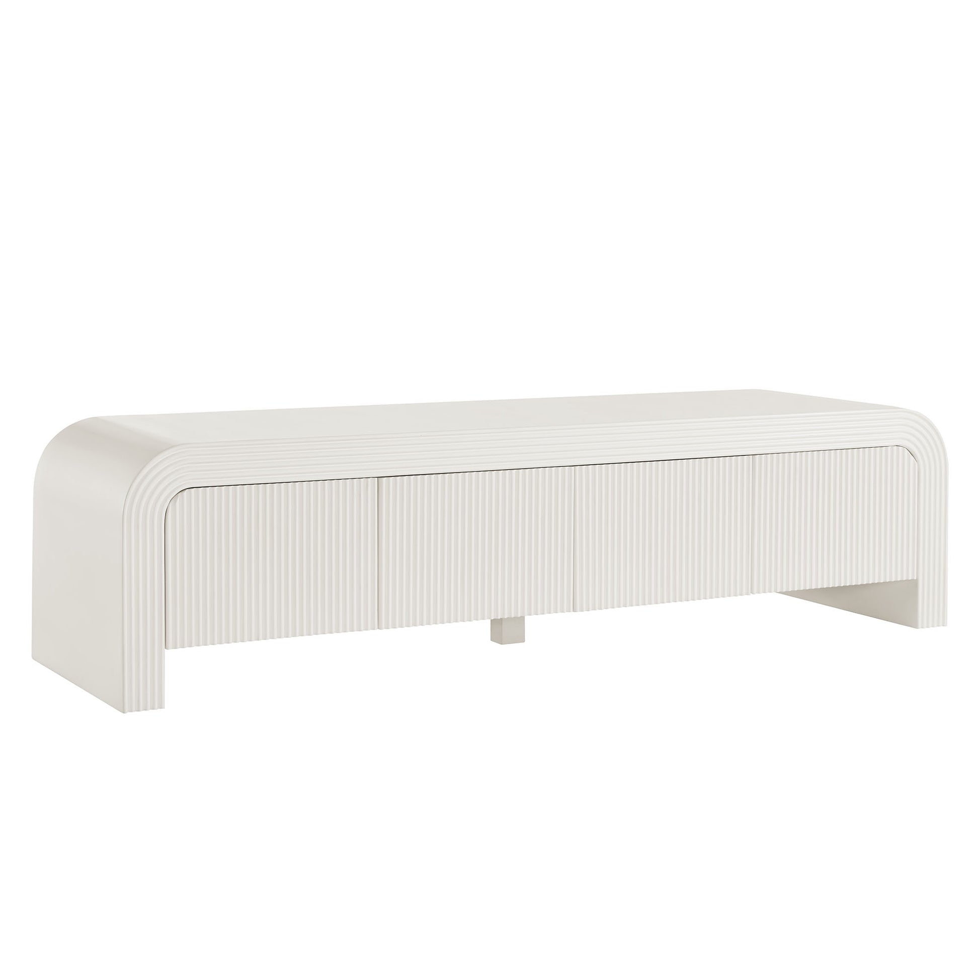Waterflute 68" Fluted TV Stand - White Matte