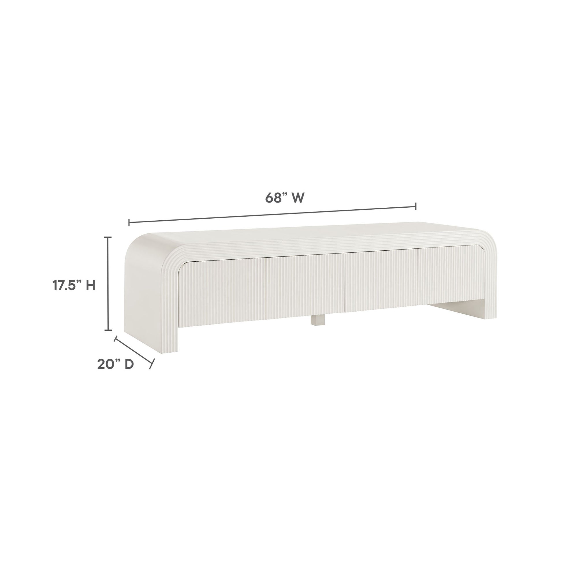 Waterflute 68" Fluted TV Stand - Walnut