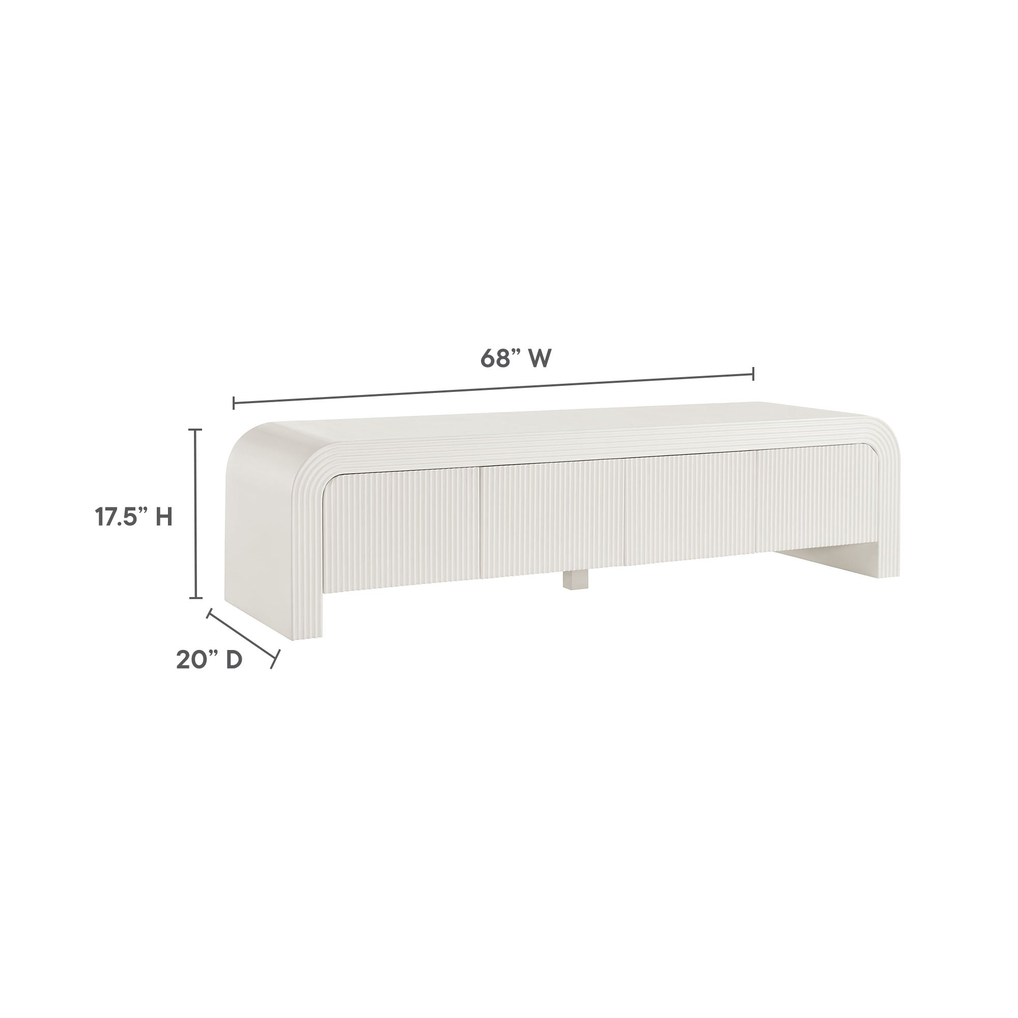 Waterflute 68" Fluted TV Stand - Walnut