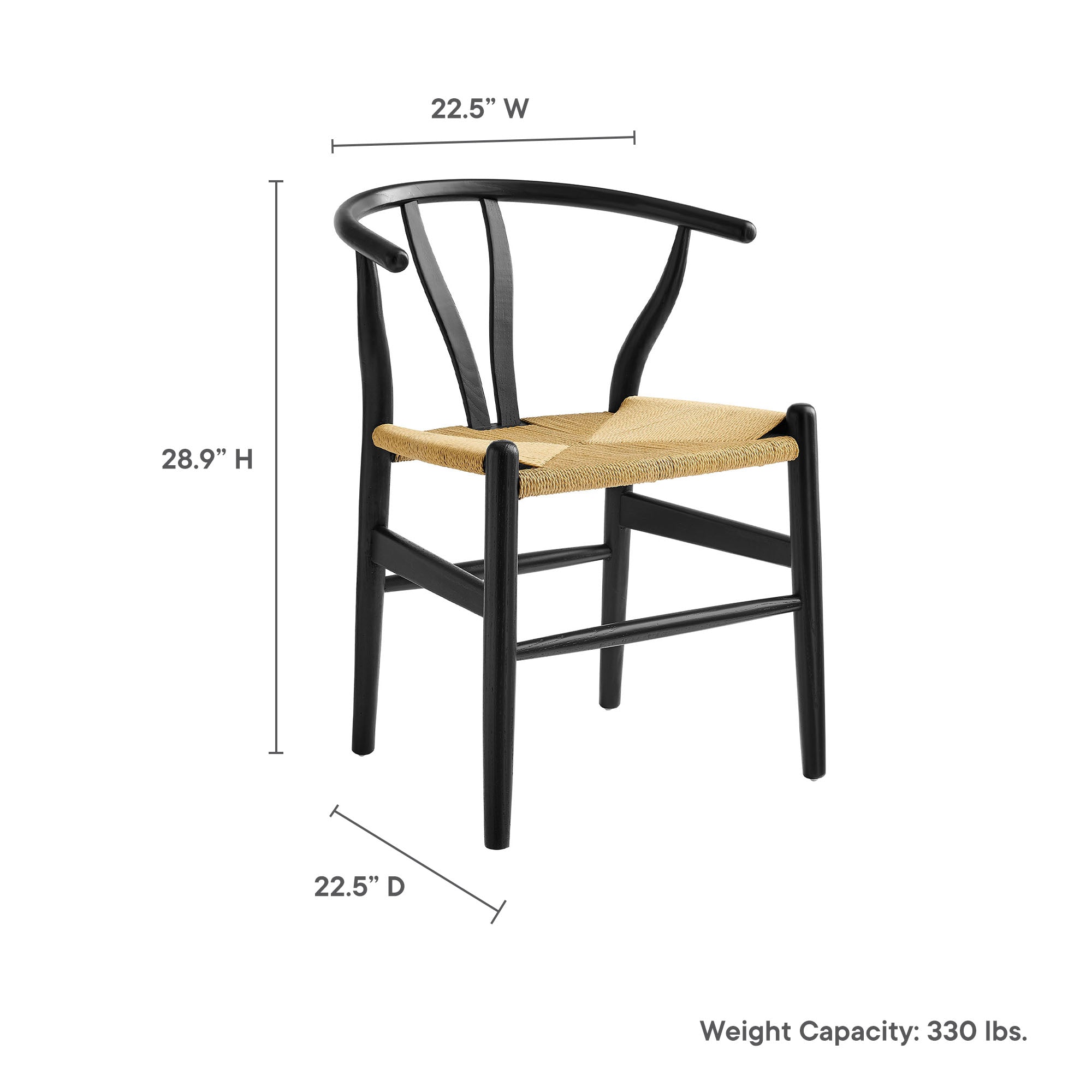 Amish 29" Wood Dining Chair - Black Black