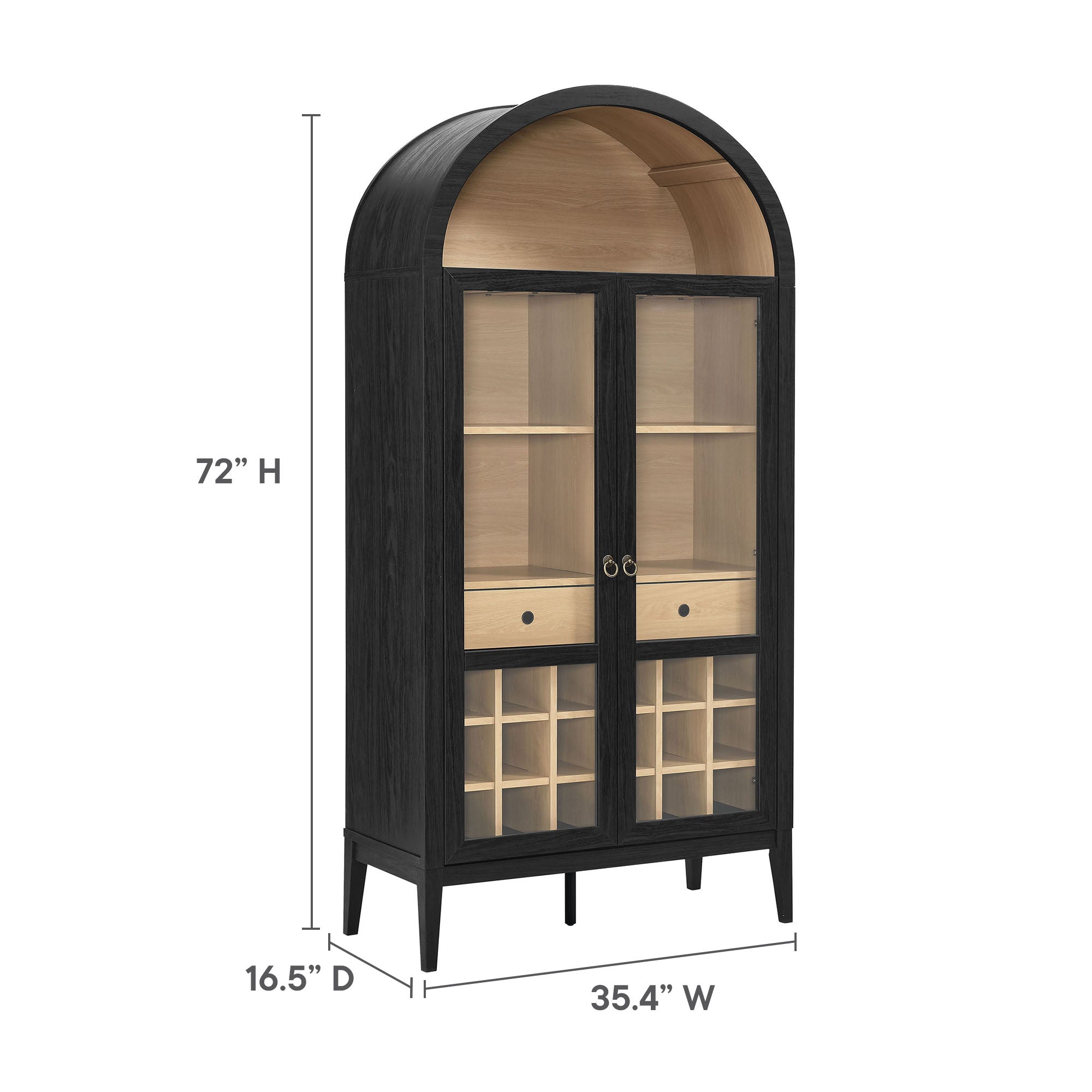 Nolan Arched Bar Cabinet - Light Oak