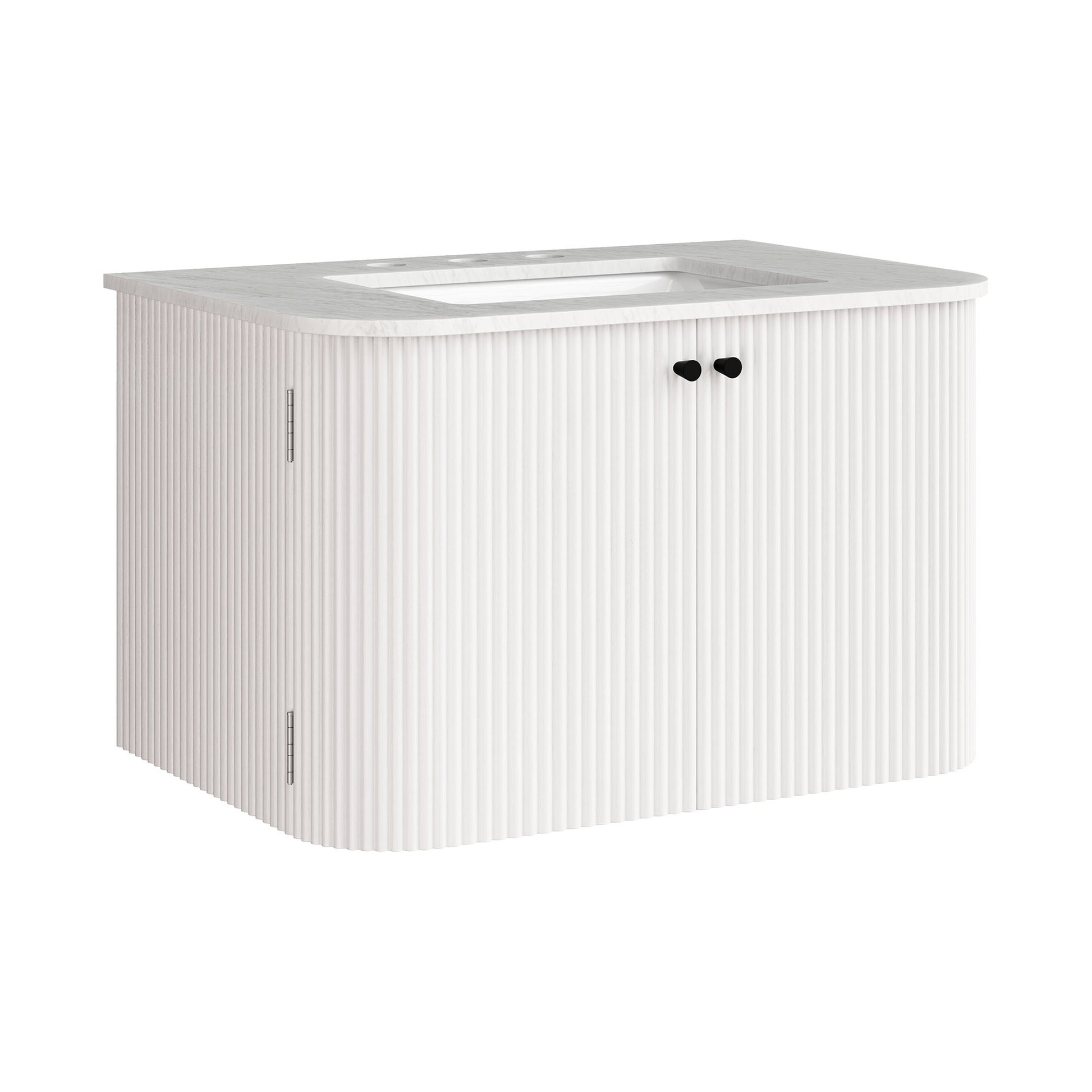 Zia 30" Wall-Mount Bathroom Vanity with Marble Sink - Ivory