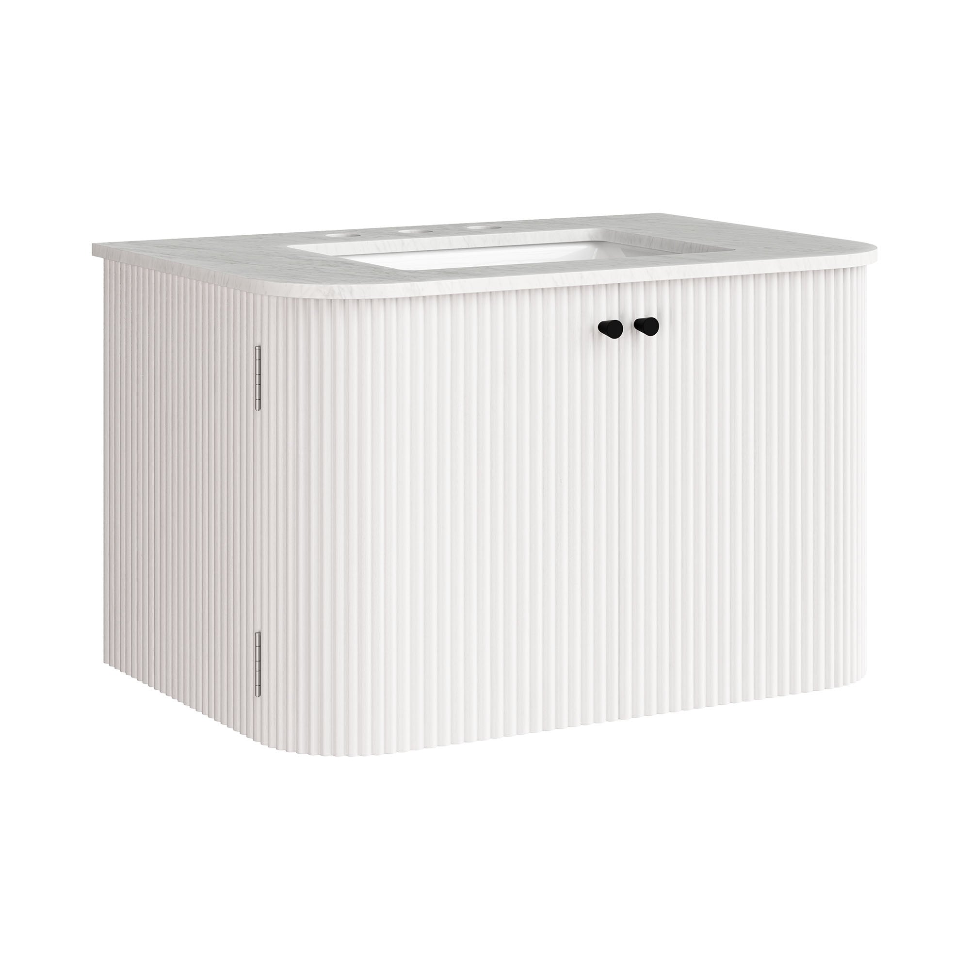 Zia 30" Wall-Mount Bathroom Vanity with Marble Sink - Ivory