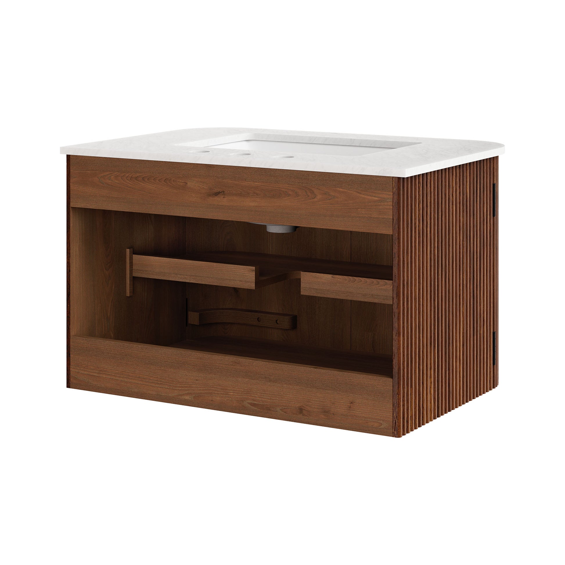 Zia 30" Wall-Mount Bathroom Vanity with Marble Sink