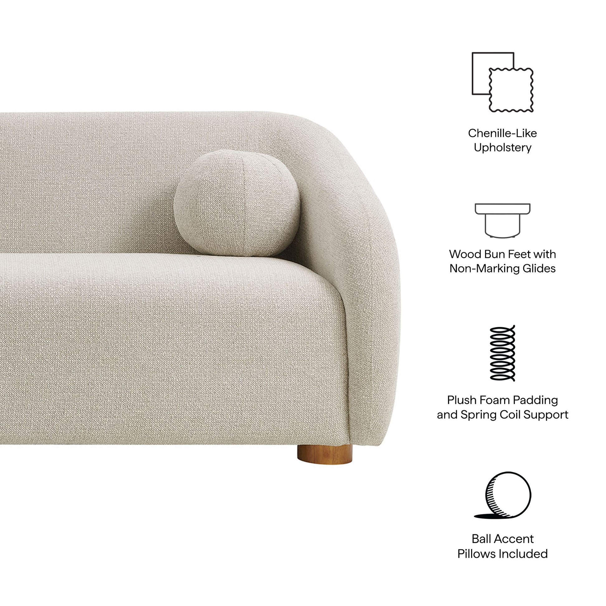 Holland 85" Chenille Fabric Sofa - Navy