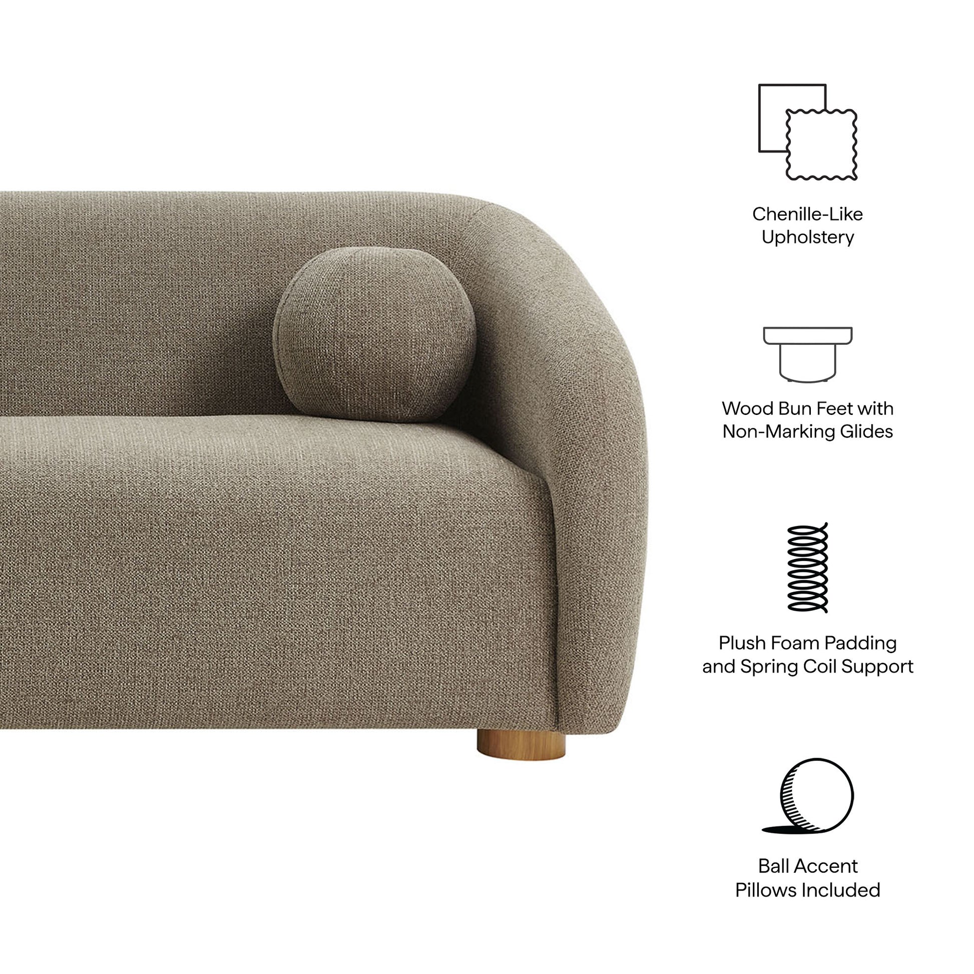 Holland 85" Chenille Fabric Sofa