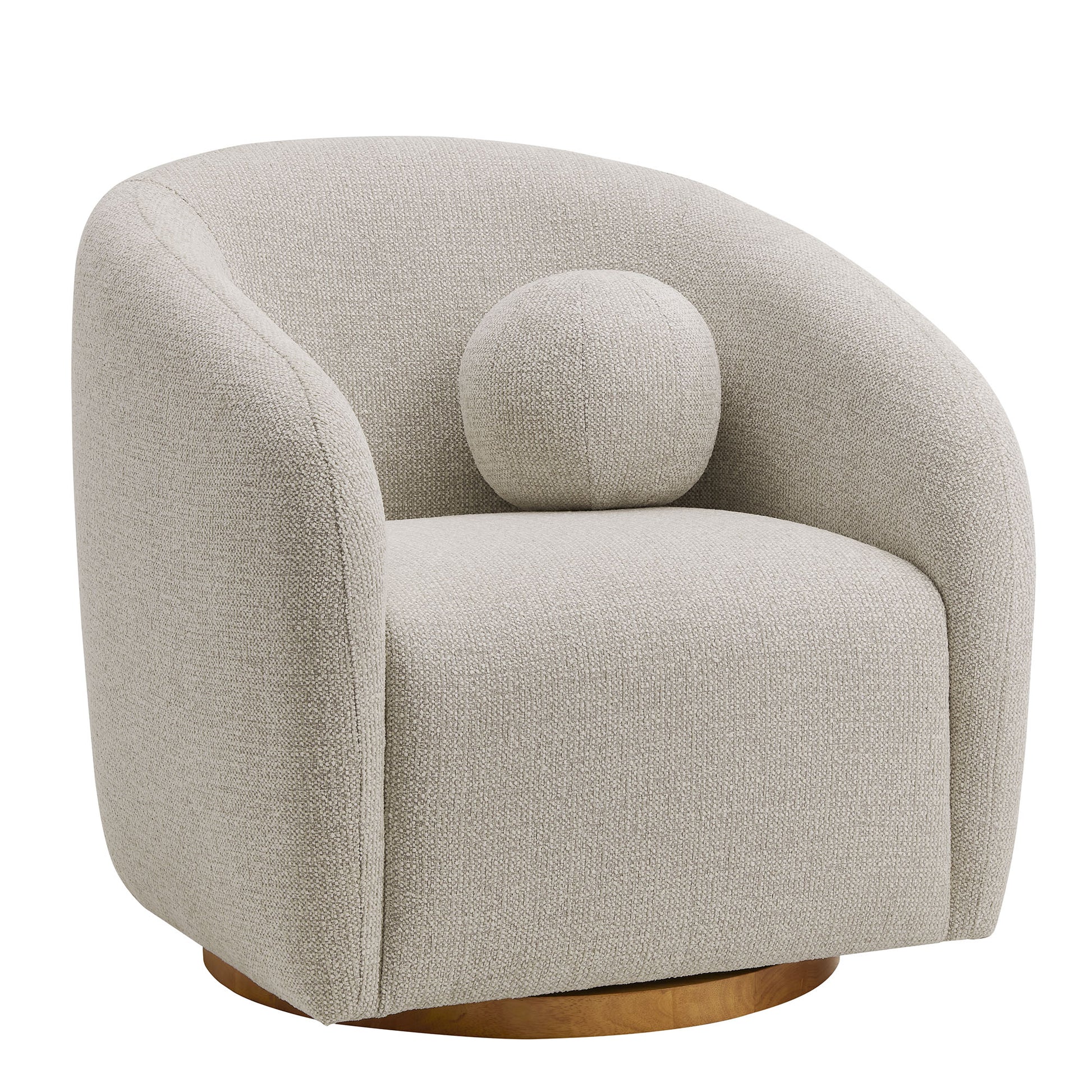 Holland Swivel Chenille Fabric Armchair - Dove Gray