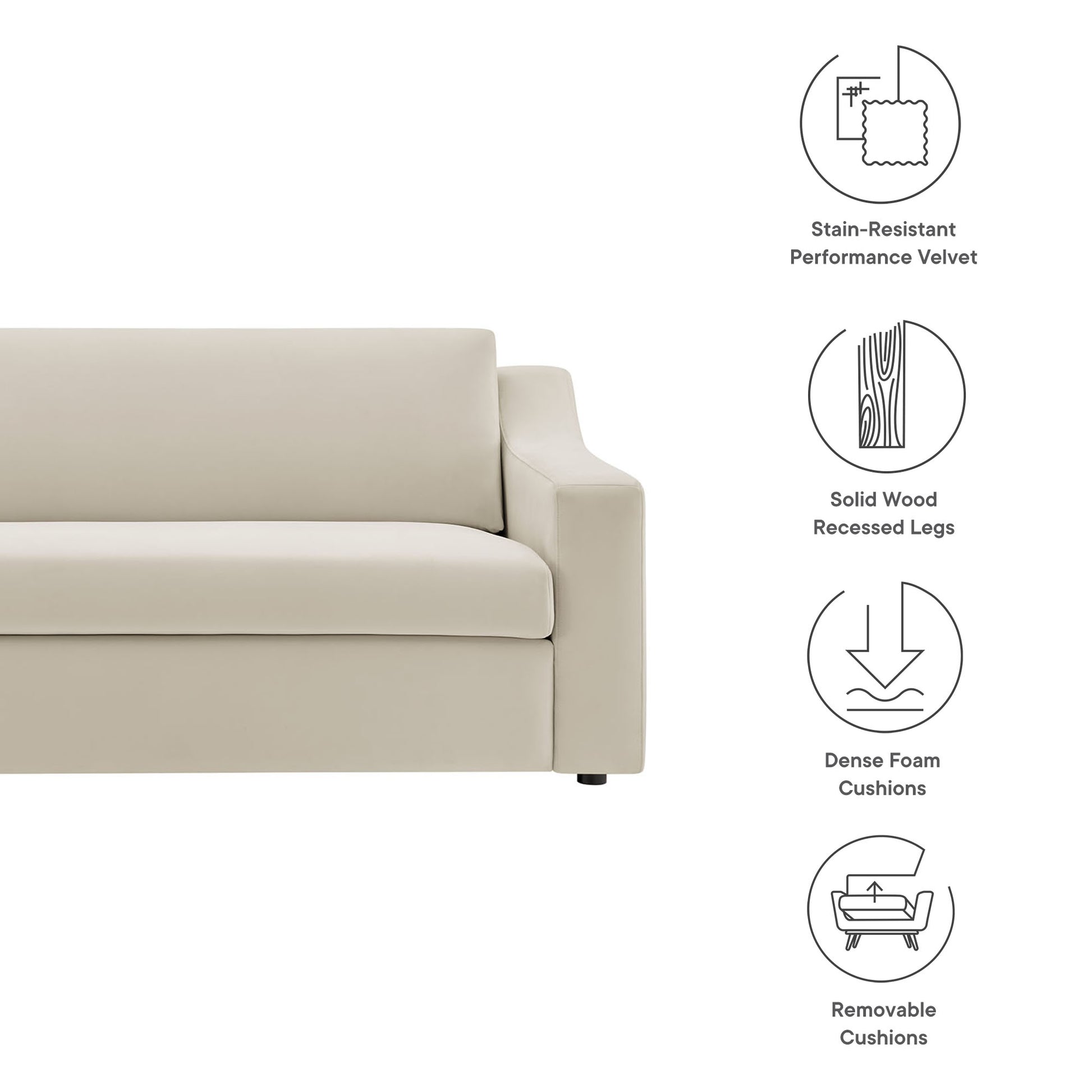 Liora Performance Velvet Sofa - Chocolate Brown