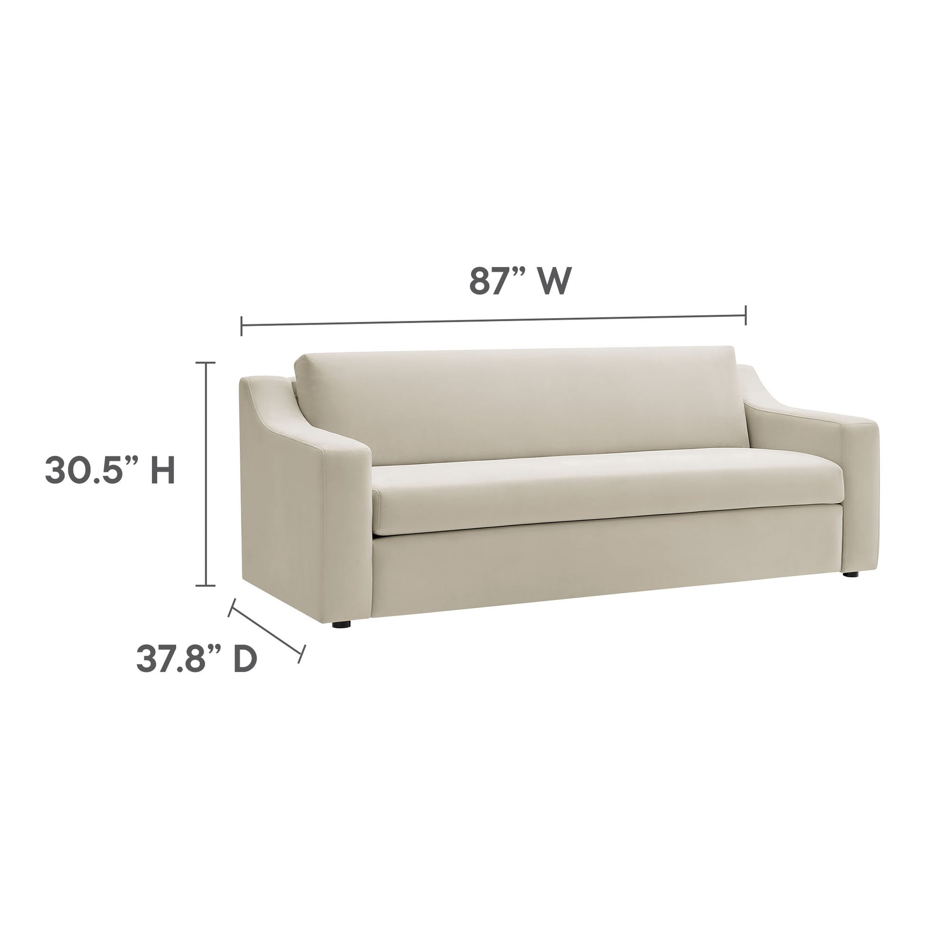 Liora Performance Velvet Sofa - Cadet Blue