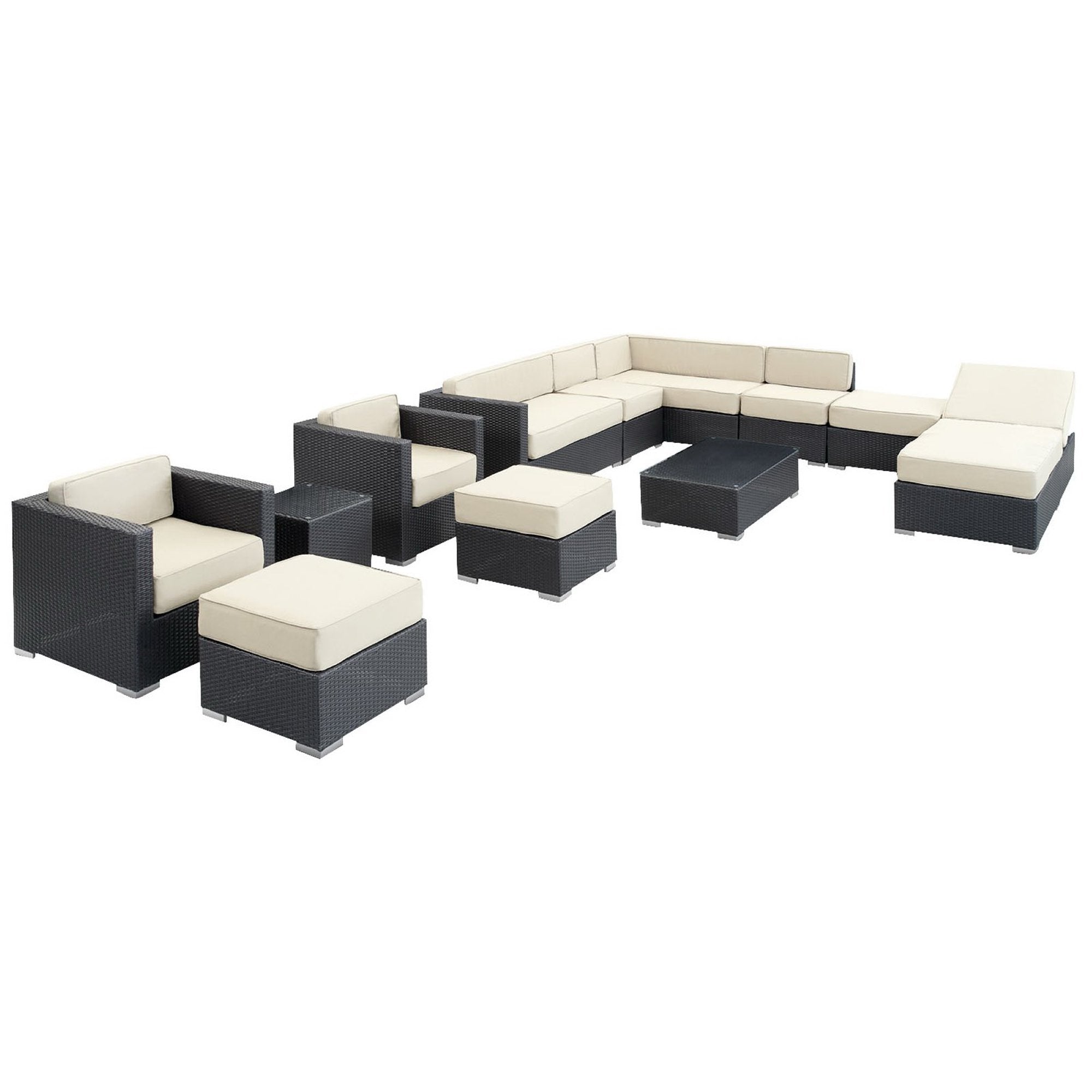 Fusion 12 Piece Outdoor Patio Sectional Set