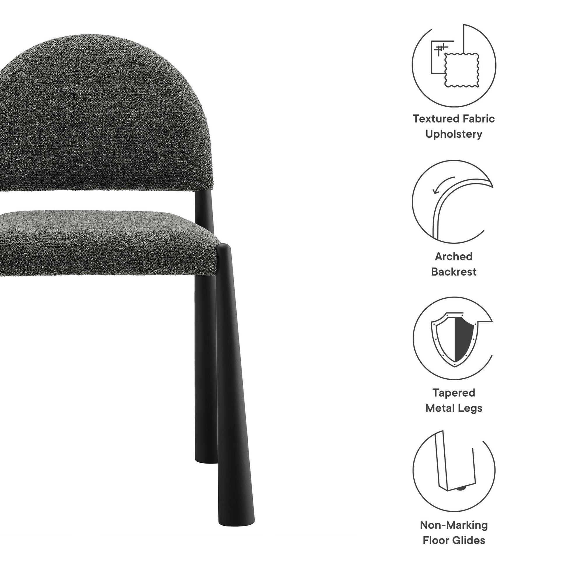 Hayley Upholstered Fabric Dining Side Chair - Black Cream