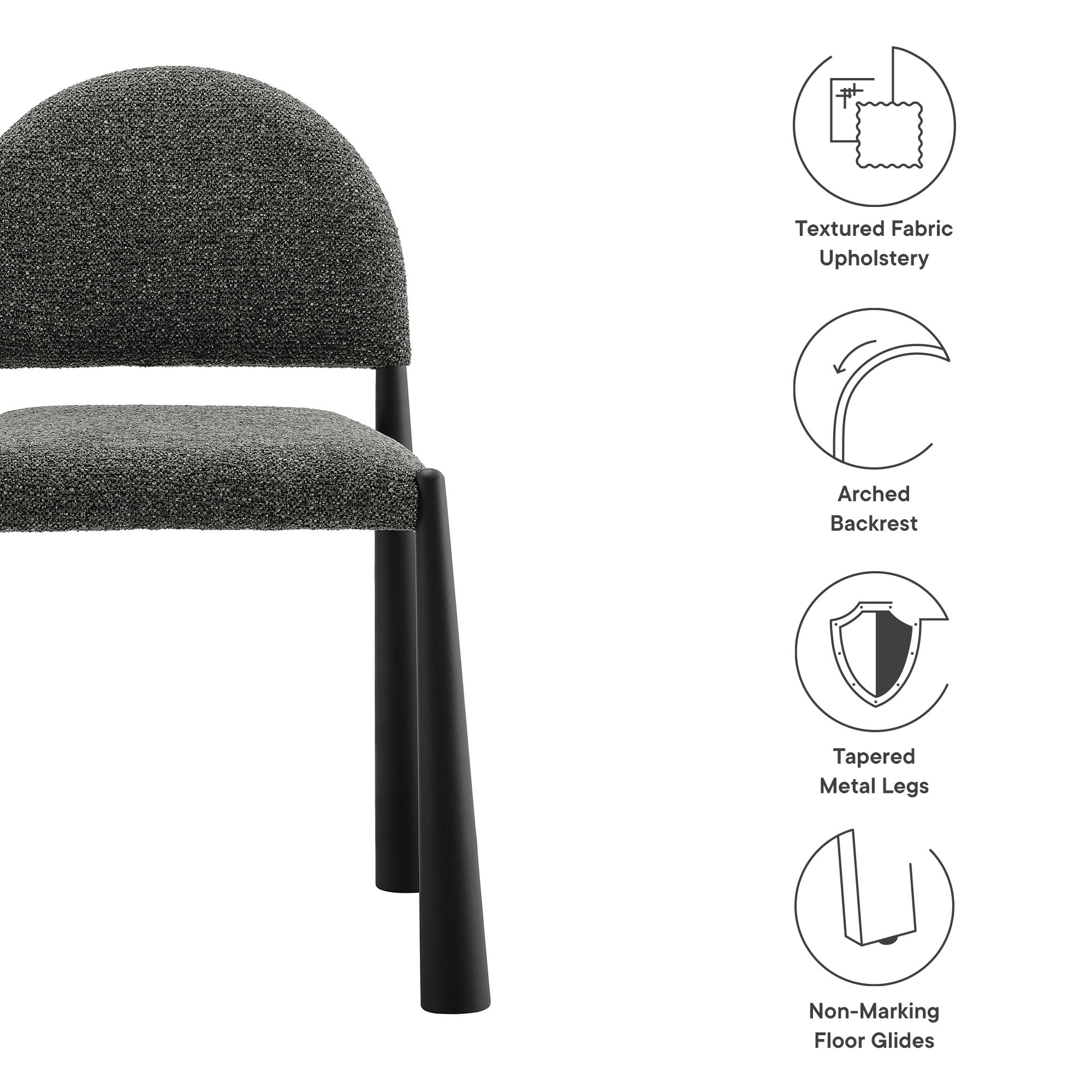 Hayley Upholstered Fabric Dining Side Chair - Black Cream