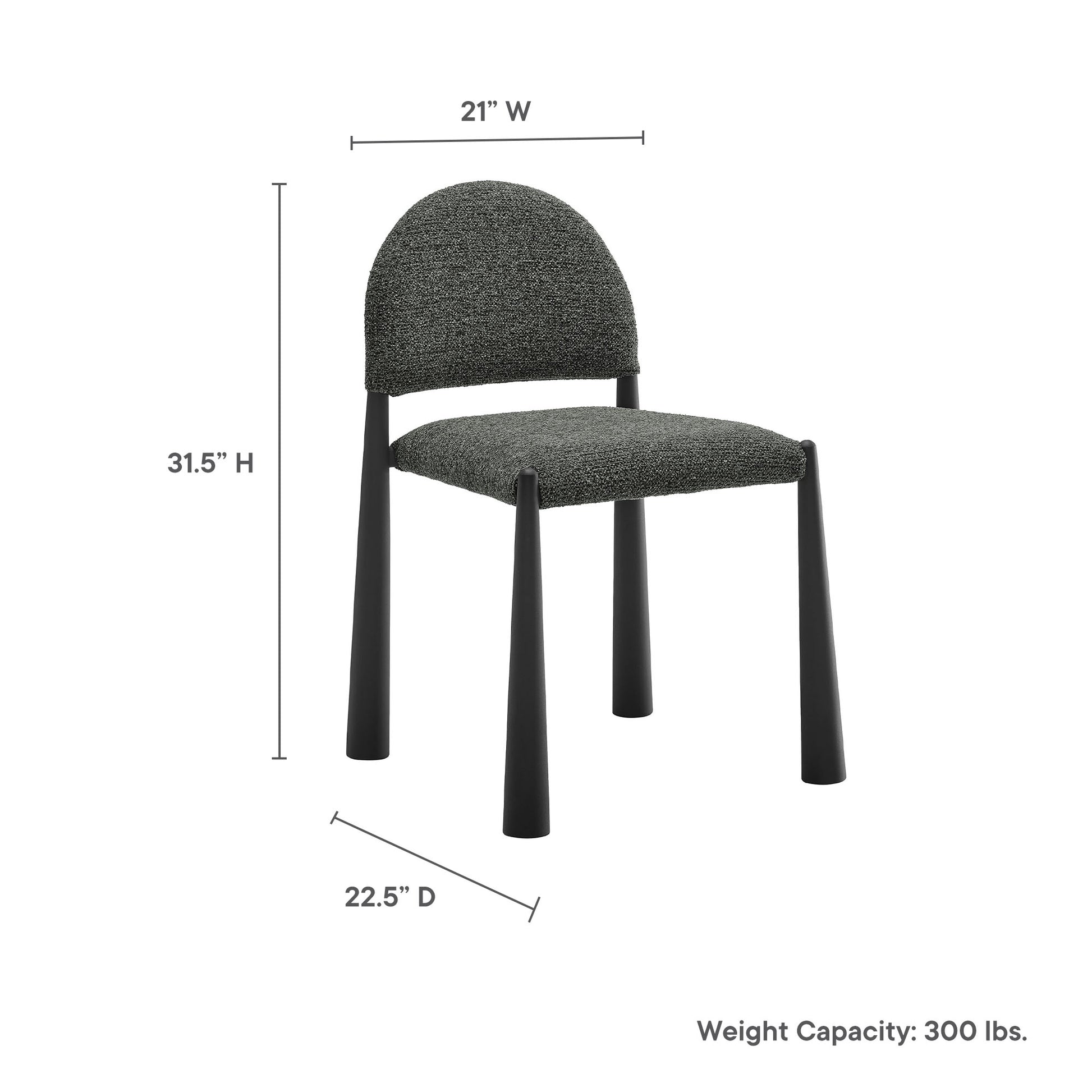 Hayley Upholstered Fabric Dining Side Chair - Black Camel