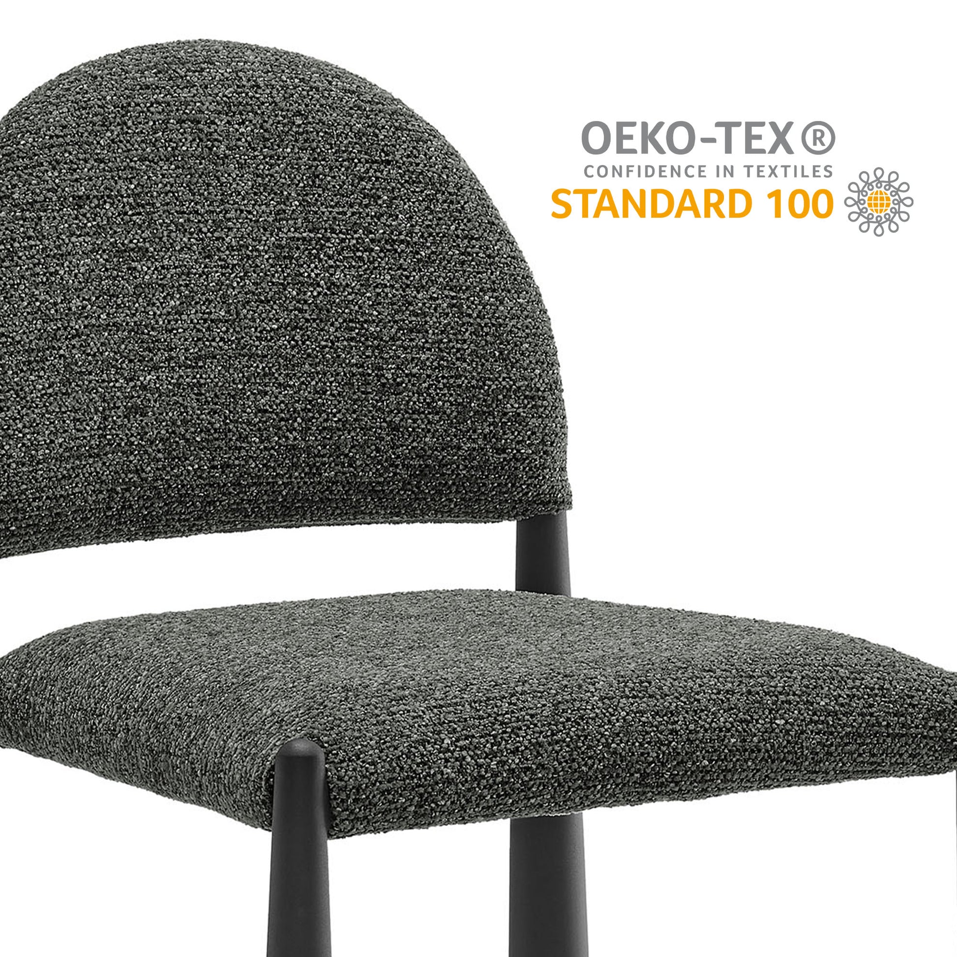 Hayley Upholstered Fabric Dining Side Chair - Black Leaf