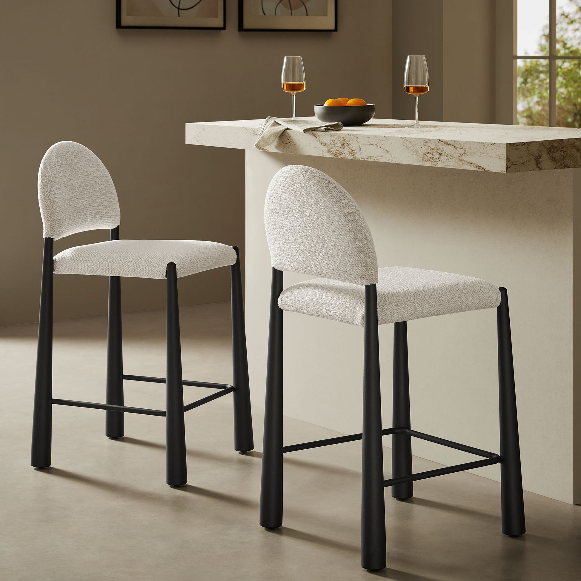 Hayley Upholstered Fabric Counter Stool