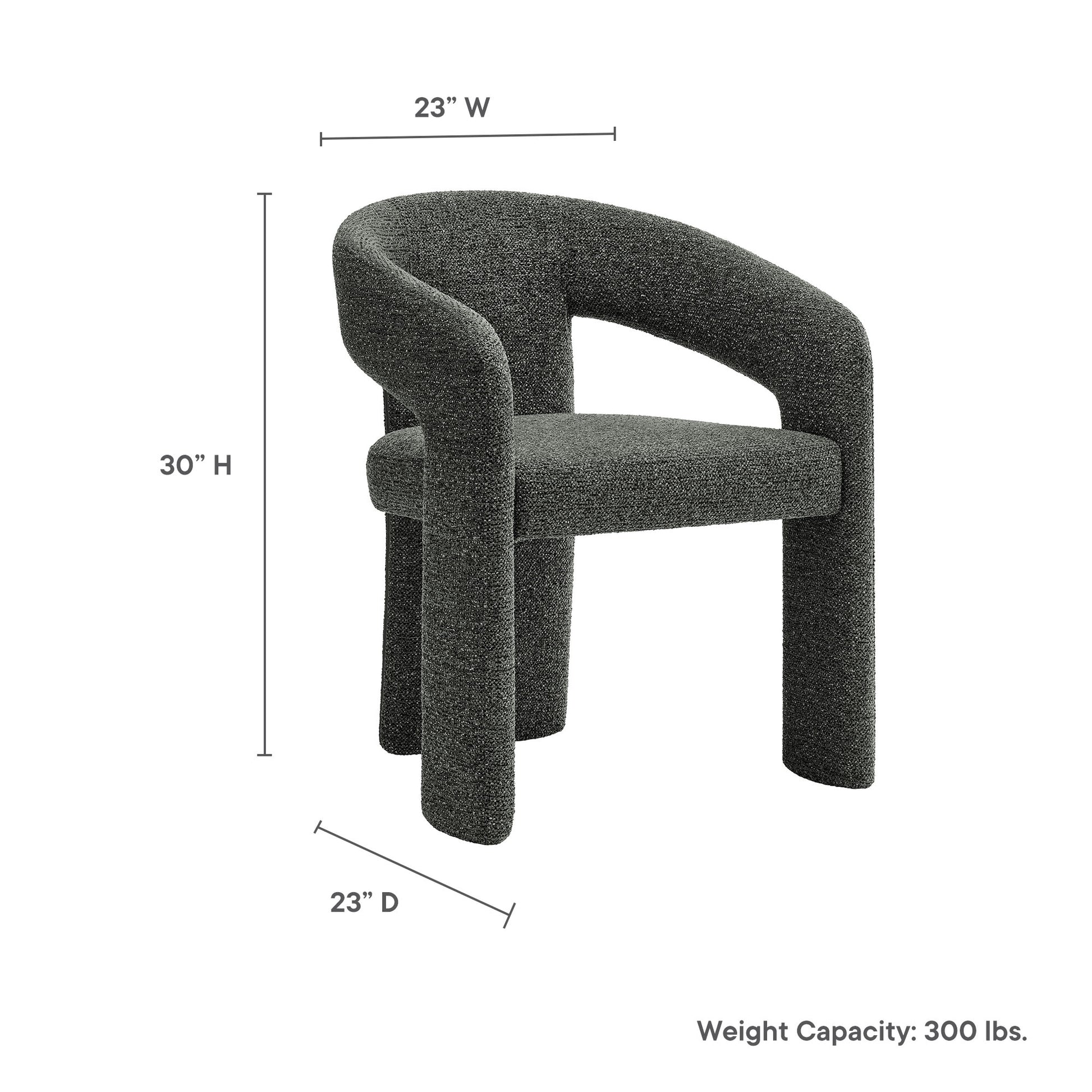 Oslo Barrel Fabric Upholstered Dining Accent Chair - Dove Gray