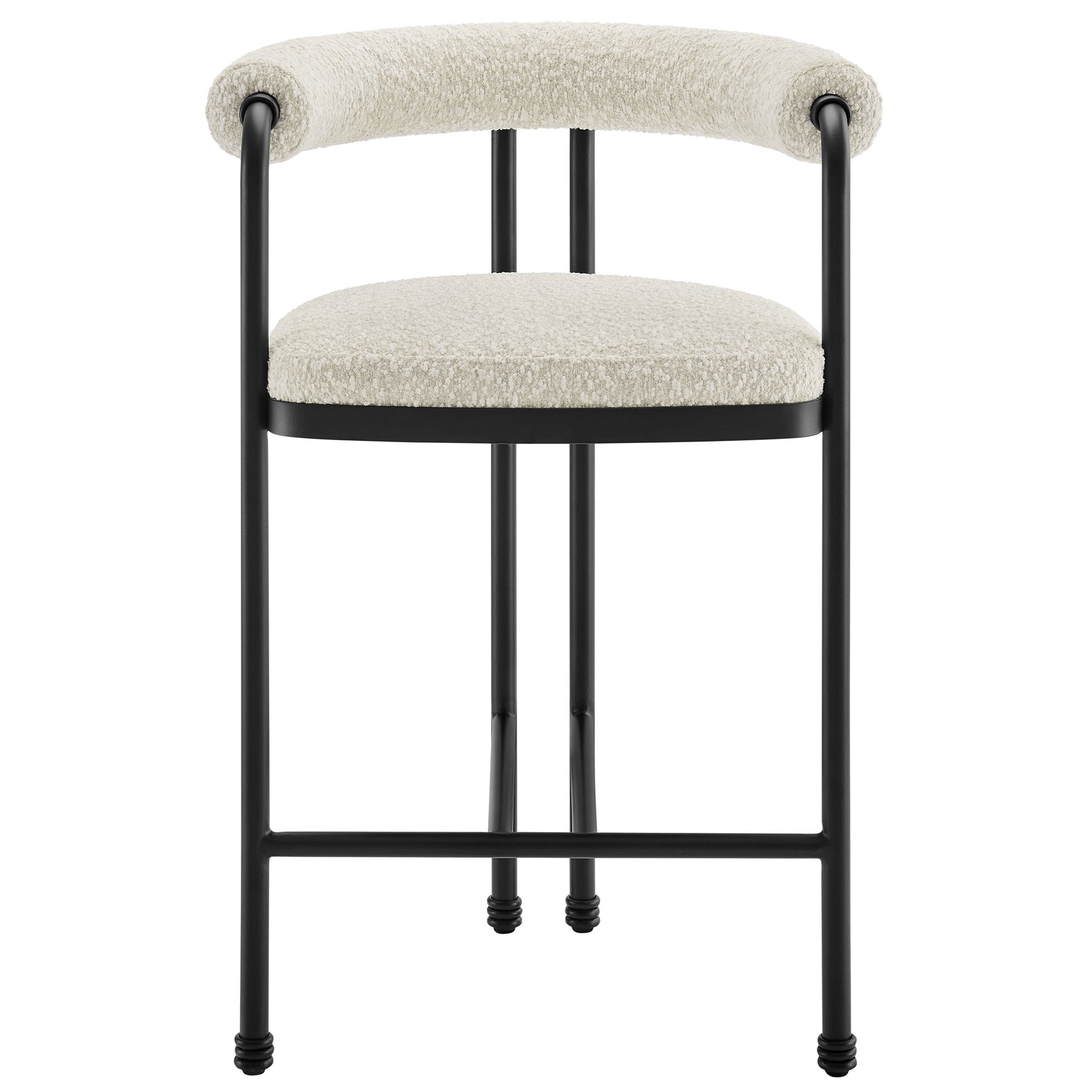 Turin Curved Back Boucle and Metal Counter Stool