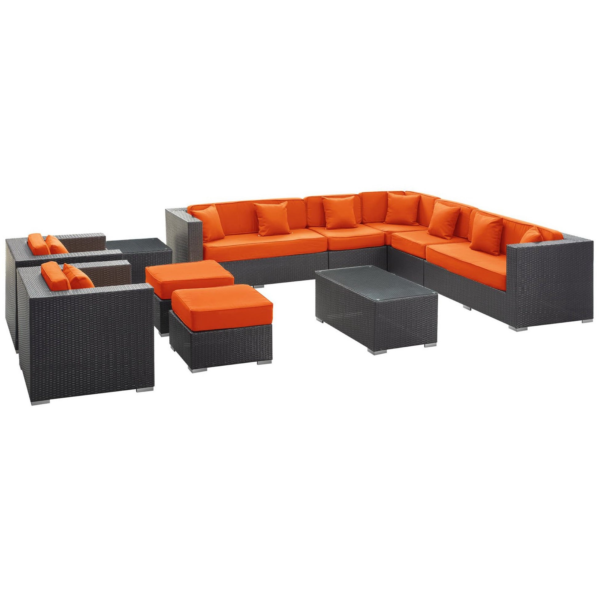 Cohesion 11 Piece Outdoor Patio Sectional Set