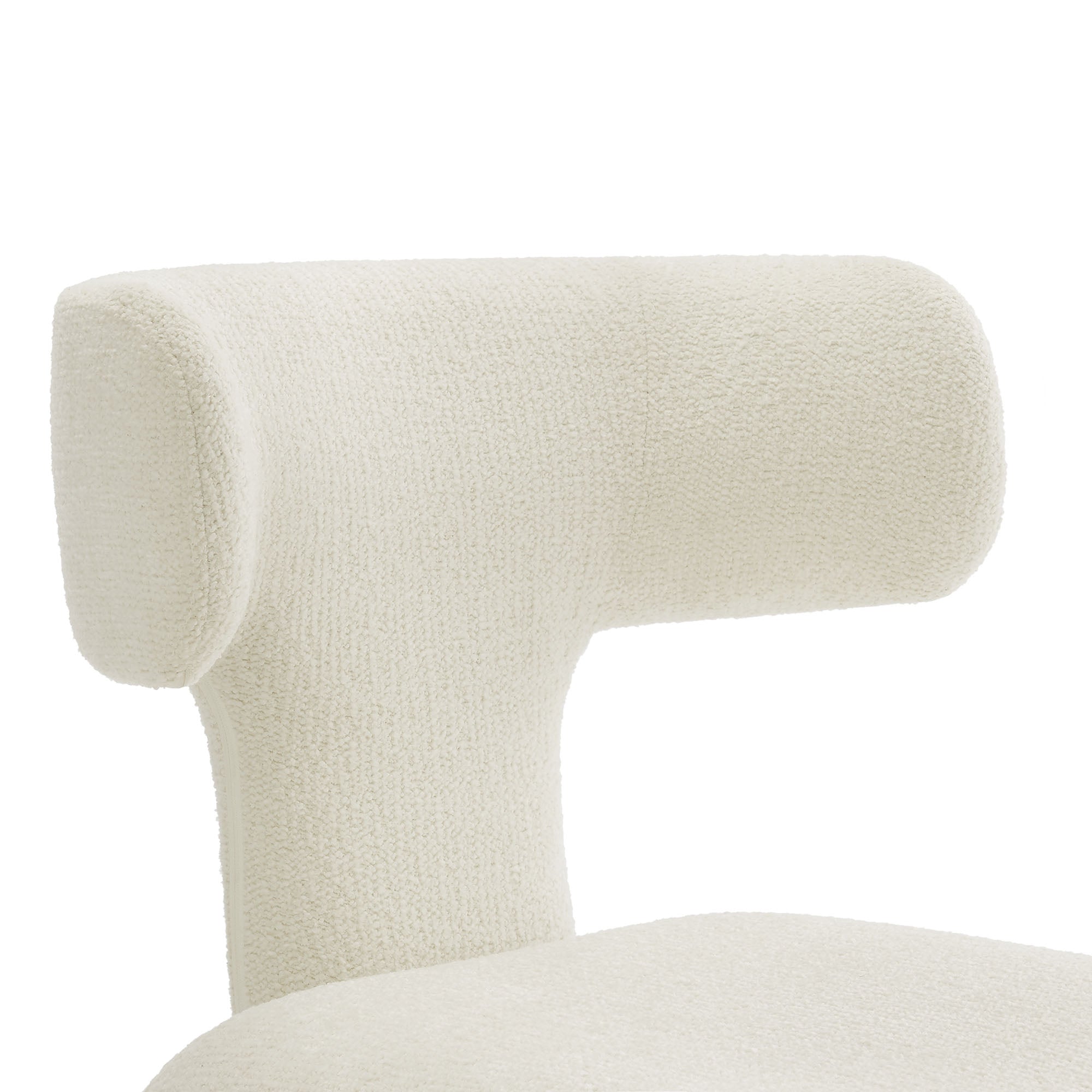 Stellan Curved Back Boucle Upholstered Dining Chair Set of Two