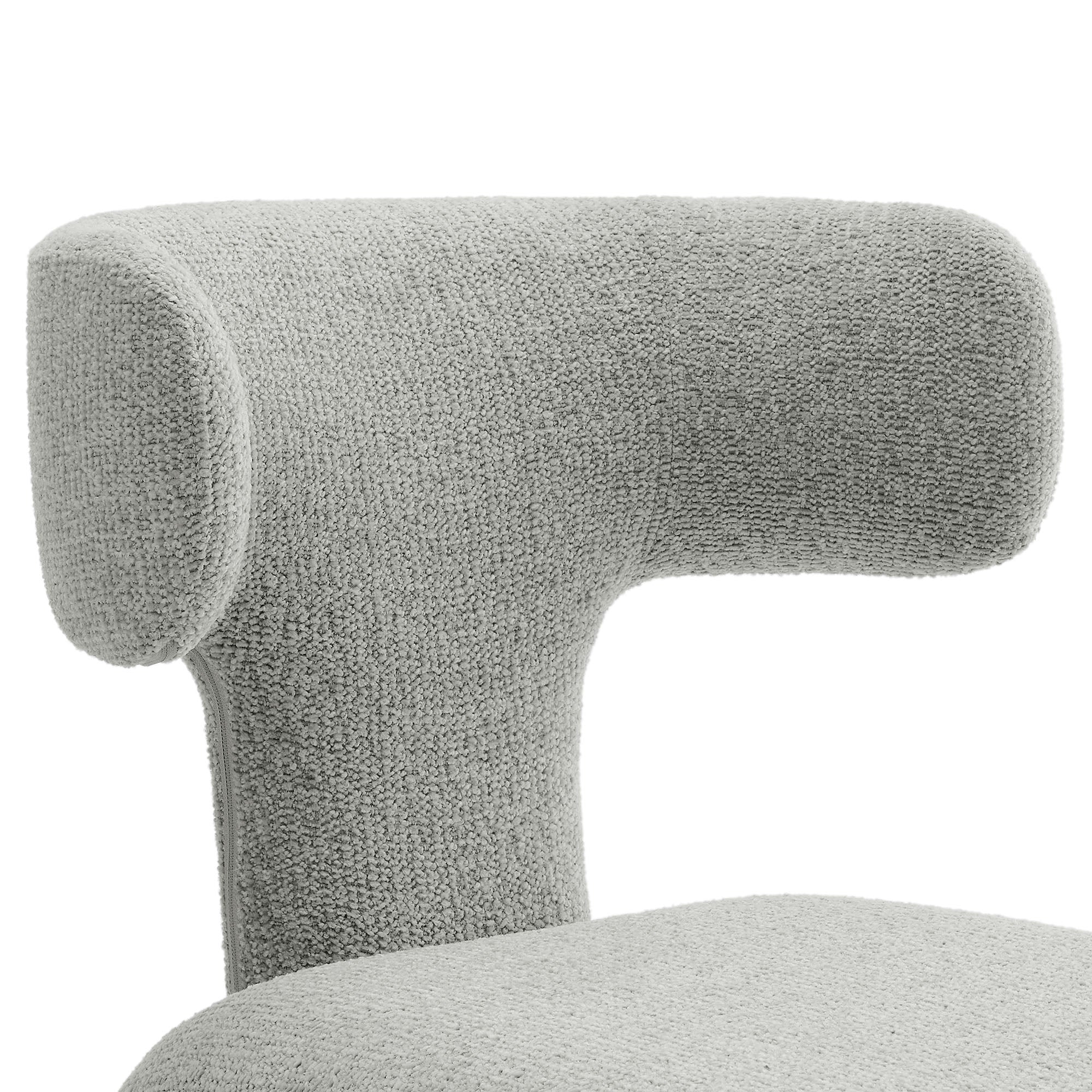 Stellan Curved Back Boucle Upholstered Dining Chair Set of Two